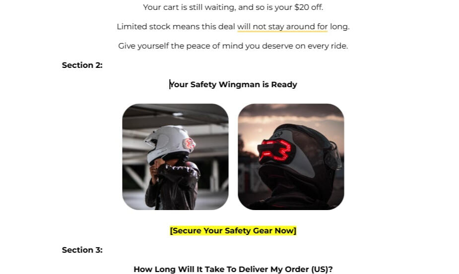 Cart Abandonment Emails | Brake Free
